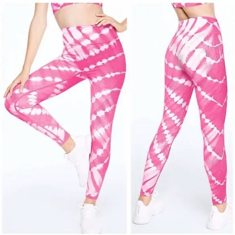 VS VICTORIAS SECRET PINK SEAMLESS WORKOUT PANT TIGHT LEGGING SWEAT TIE DYE Small